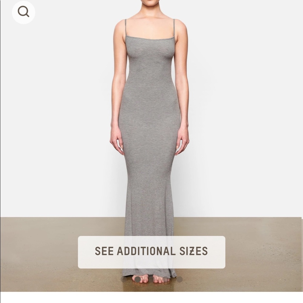 Heather Grey Skims Soft Lounge Long Slip Dress